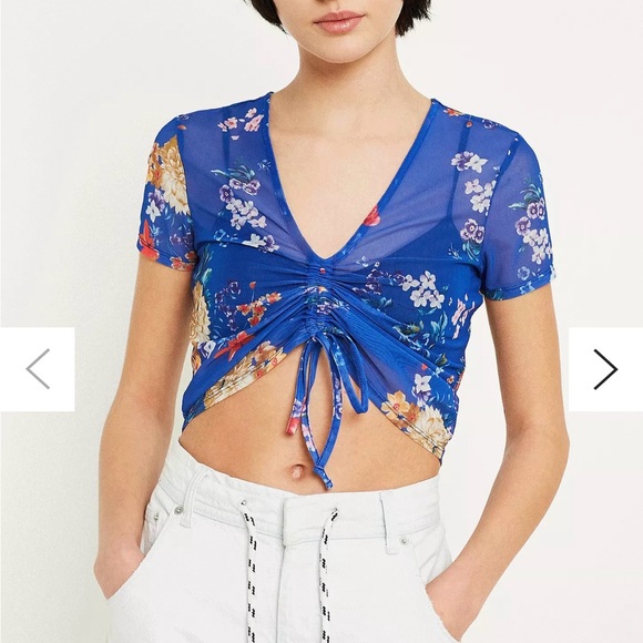 Urban Outfitters Size M see through cinched top - Picture 1 of 7